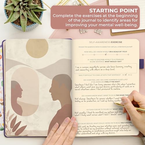 Clever Fox Inner Peace & Anxiety Journal for Women, Wellness Purple - color: Purple