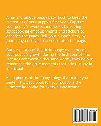 Puppy Baby Book Scrapbook and Journal: Puppy First Year Baby Memory Book (Keepsake Book)