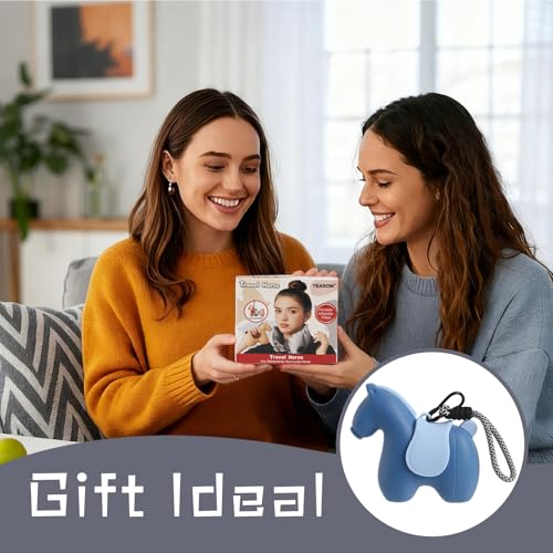 InfInflatable Travel Neck Pillow Built-in Pump & Cute Storage Bag - color: Blue