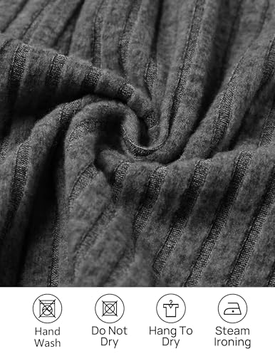 CzzzyL Womens Nursing Fall Dresses Square Neck Knit Sweater with Pockets - color: Blackgrey, size: Medium