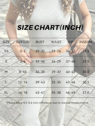 COPYLEAF Two Piece Lounge Sets for Women Fold Over Leggings Y2k Outfits - color: Light Grey, size: Small