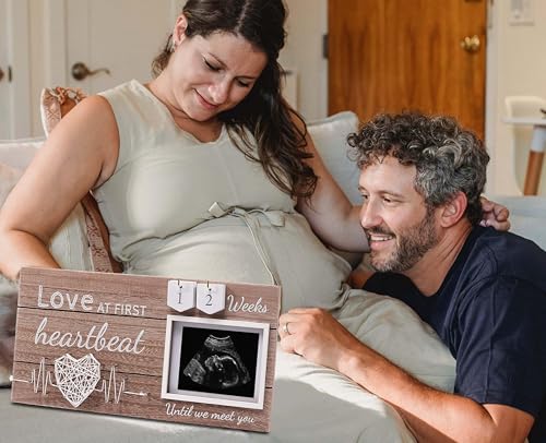 Garybank Pregnant Mom Gifts, Ultrasound Picture Frame with Weekly Countdown - color: Dark