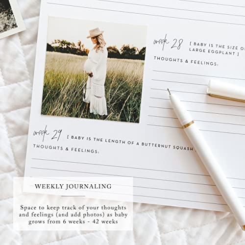 Pregnancy Journal: Welcoming Our Little One, A simple black and white keepsake journal to document important pregnancy milestones + add photos