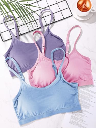 Blulu 3/6/12 Pack Camisole Bra Wireless Bralette - color: Pastel Color, size: X-Large