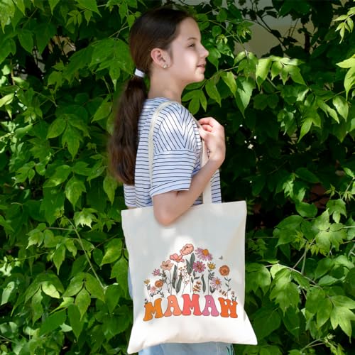 Grandma Gifts Tote Bag Birthday Mothers Day Retirement Gifts for Women Mama Nana Mimi Shoulder Bag Reusable Grocery Bags - color: Mamaw