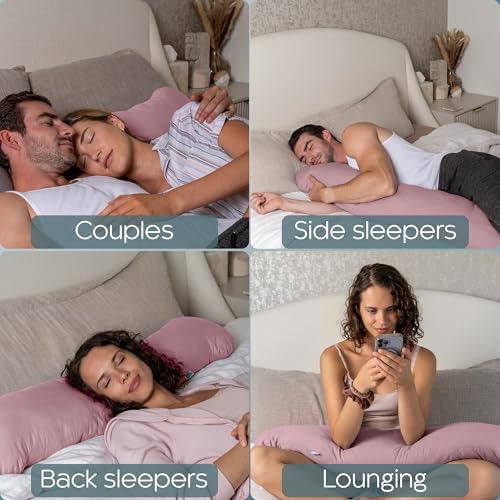 SleepCloud Weighted Body Pillow 6.5lbs, Cooling Tencel Cover, 41” x 10” - color: Blossom, size: Original 41" x 10" (6.5lbs)