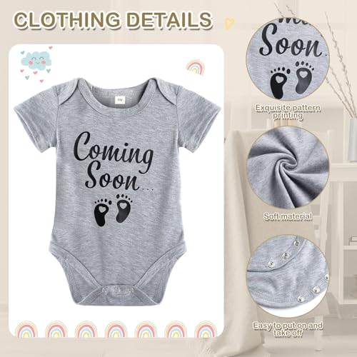 Canlierr 8 Pcs Pregnancy Announcement Felt Letter Board Kit Bodysuit, Gray - color: Grey