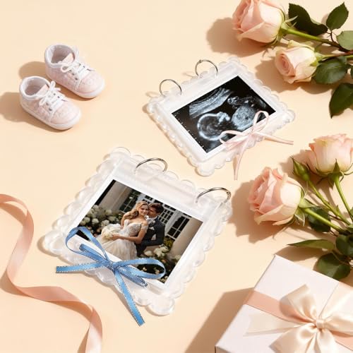 Ultrasound Pregnancy Memory Book, Scalloped Acrylic 3x4 Sonogram Album - color: Transparent 1