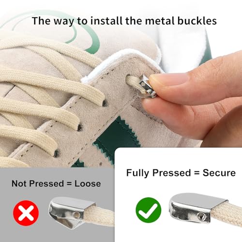 Stepace 2 Pairs Flat Elastic No Tie Shoe Laces for Kids and Adults Sneakers - color: Green