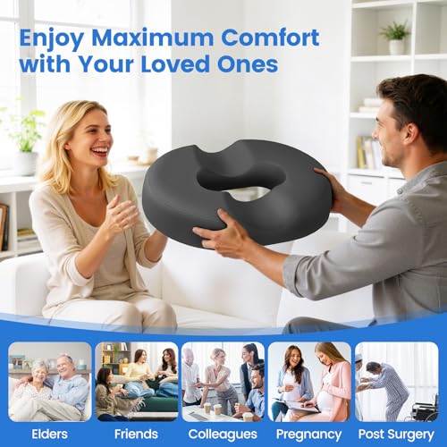 Donut Pillow Cooling Gel Memory Foam Cushion, Large, Grey - color: Gray, size: X-Large
