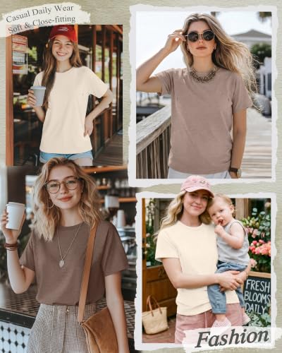 Huukeay 3 Pack Women's Nursing Tops - color: Cream, Mocha, Camel, size: Medium