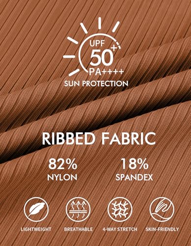Charmo Ruffle Maternity Bathing Suits Ribbed Tie Knot Pregnancy Swimsuit - color: Caramel, size: Small