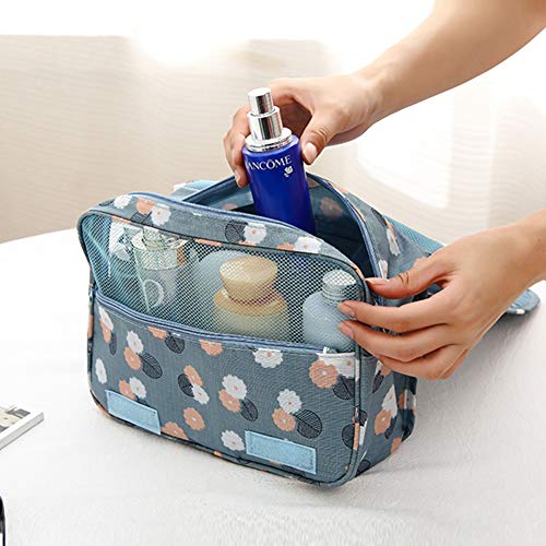 Sechunk Waterproof Travel Toiletry Bags Hanging Multi-function Cosmetic Bag Makeup Bag for Women - color: black_Flamingo