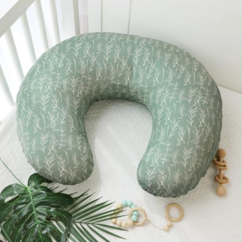 Green Sage Nursing Pillow Cover, Breastfeeding Pillow Slipcover for Baby Girls/Boys, Soft Snug Fits On Newborn Feeding Pillow Case - color: Green Sage