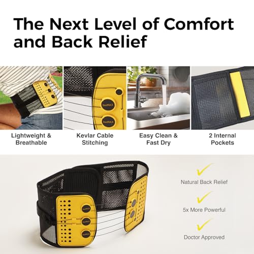BaxMAX Adjustable Back Brace with 5-to-1 Compression Pulley System for Lumbar Support & Back Pain - Immediate Relief from Sciatica, Scoliosis, Bulging/Herniated Disc - Lightweight/Breathable, X-Large - size: X-Large (Pack of 1)