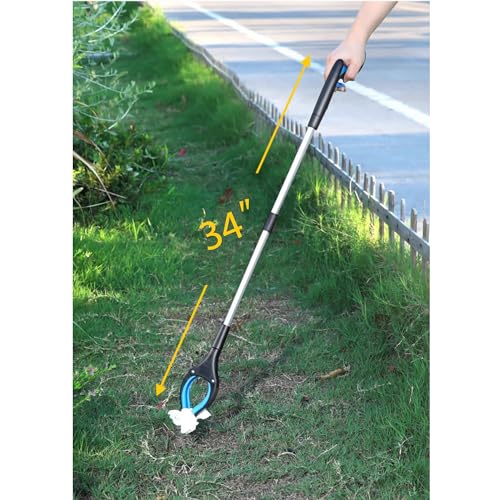 34" Grabber Tool - 2 Pack 34 Inch Long Foldable Grabbers for Elderly Grab It Reaching Tool with Rotating Jaw +Magnets, Grabber Pickup Tool, Heavy Duty Grabber Reacher Tool