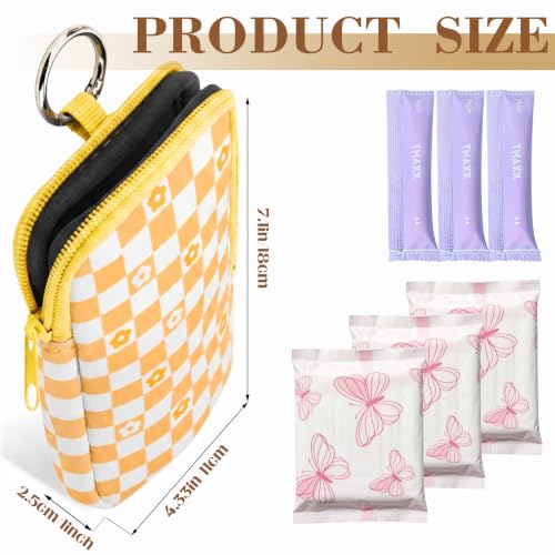 2PCS Tampon Holder Zipper Pouches Portable Period Bags - color: Flower Plaid