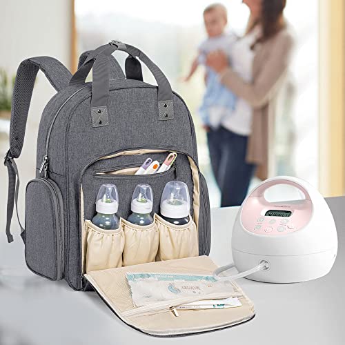 Teamoy Breast Pump Backpack Compatible with Spectra S1/S2, Medela, Gray