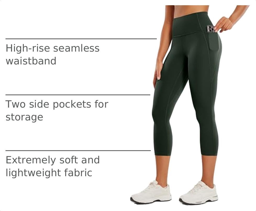 CRZ YOGA Butterluxe Capris Pockets 21" - color: Legend Green, size: X-Large