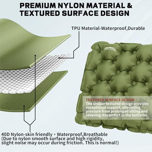 EULANT Lightweight Inflatable Seat Cushion,Compact Travel Cushion Pad - color: Green