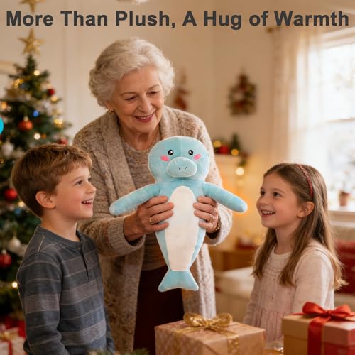 Manatee Heating Pad Plush, USB Electric Ocean Animal Warmer for Women - color: Light Blue Manatee Heating Pad