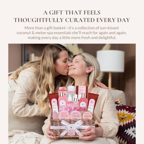 Gift Baskets for Women, Spa Gifts for Women, 17pcs Coconut Spa Gift Set