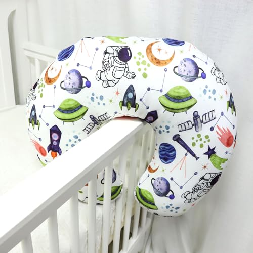TANOFAR Nursing Pillow Cover Boy, Stretchy Breast Feeding Pillow Covers, Soft & Skin-Friendly, Removable Nursing Support Pillow Slipcover, Space Shuttle - color: White