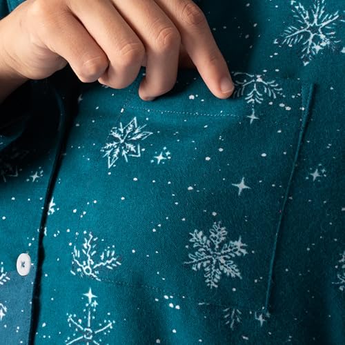 Fruit of the Loom Women's Flannel Sleep Shirt - color: Starry Snowflakes, size: Large