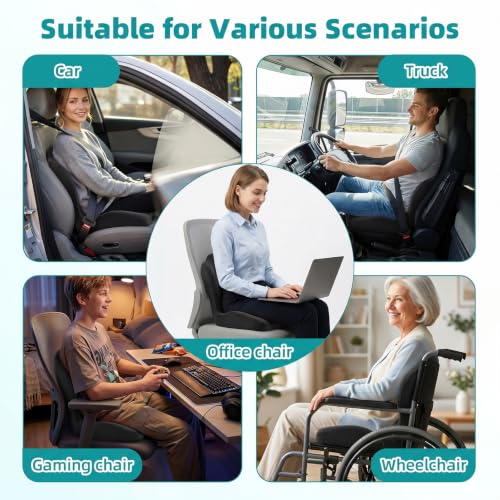 Office Chair Cushion with Back Support, Ergonomic Memory Foam (Black) - color: Black