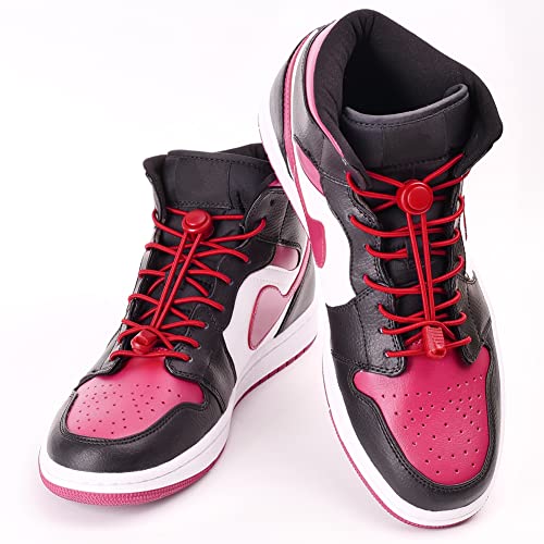 UpUGo Elastic Shoe Laces, No Tie Shoe Laces for All Ages, One Size Fit All - color: Plain Burgundy, size: 1 pair