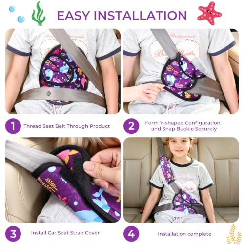 COOLBEBE Kids Seat Straps Cover Pad, Purple - color: Purple Ocean