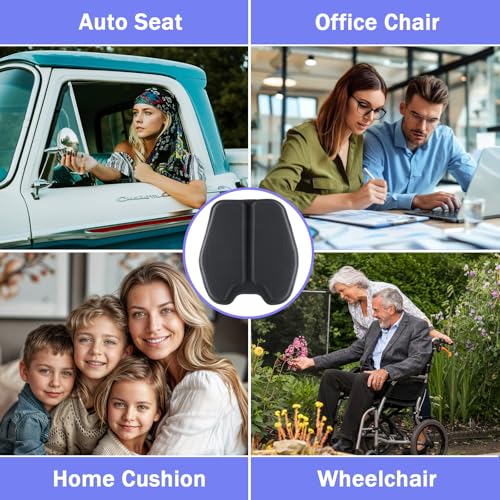 Soft Thin Gel Seat Cushion with 1 Inch Gel - Sciatica Relief - color: Black
