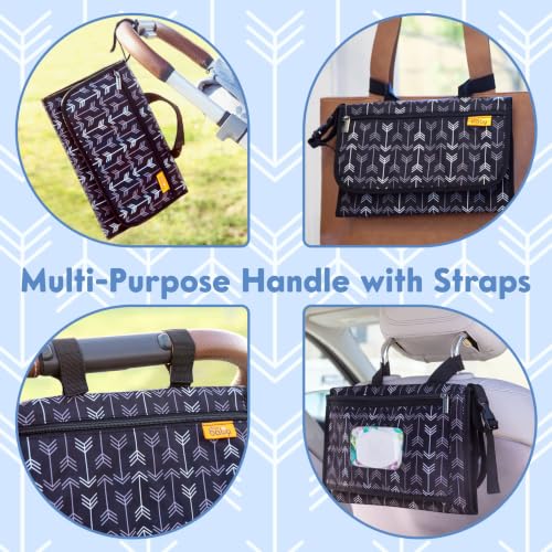 Kopi Baby Portable Diaper Changing Pad, Wipes Pocket, Modern Black Arrows - color: Black Arrows, size: Modern