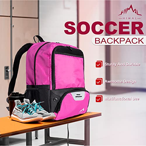 Himal Outdoors Soccer Backpack, Separate Cleat Compartment - color: Red