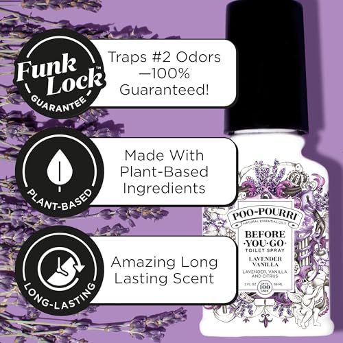 Poo~Pourri Lavender Vanilla, Lavender + Vanilla + Citrus, Before-You-Go Toilet Spray, 2 Oz - size: 2 Fl Oz (Pack of 1)