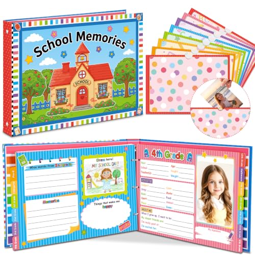 School Memory Book for Kids School Scrapbook Album,Colorful - style: Colorful