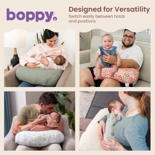 Boppy Nursing Pillow, Cotton Muslin Ergonomic Breastfeeding Support Pillow - color: Luxe - Chestnut Muslin