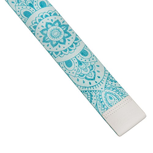 yogadesignlab | The Yoga Strap | Luxurious, Extra Long, Super Soft, Eco Printed | Studio Quality, Adjustable | Safely Stretch Further and Hold Longer | 8 ft Long - color: Mandala Turquoise, size: 8ft
