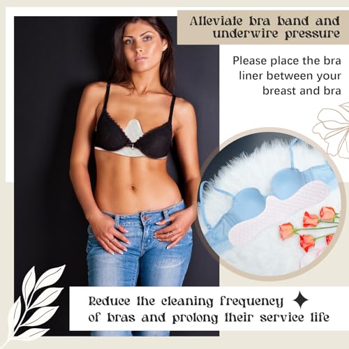 Boyiee 4 Pcs Under Bra Liners for Sweat - color: White, size: XX-Large