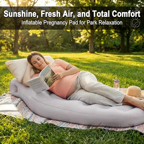 Inflatable Tummy Nest Pregnancy Pillow with Belly Hole (Gray) - color: Gray