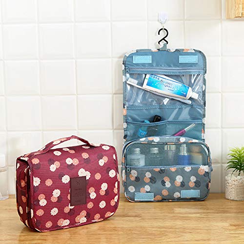 Sechunk Waterproof Travel Toiletry Bags Hanging Multi-function Cosmetic Bag Makeup Bag for Women - color: whiteCactus