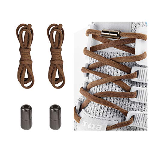 Elastic No Tie Shoe Laces For Adults,Kids,Elderly,One Size Fits All - color: Brown