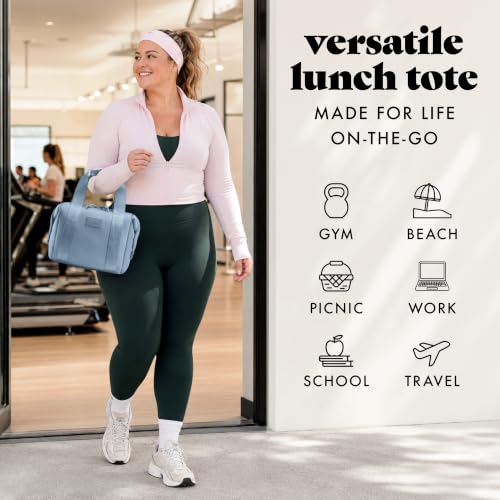 Fit & Fresh Remi Neoprene Lunch Bag for Women w/Ice Pack & Containers - color: Blue, size: One Size