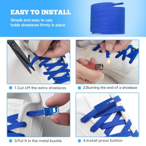 Neo-wows No Tie Shoelaces Elastic Laces for Kids Adults Athletic Sneakers - color: Silver