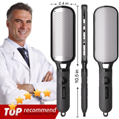 Antonki 2-in-1 Foot File Scrubber Feet Rasp for Dead Skin, Callus, Corn