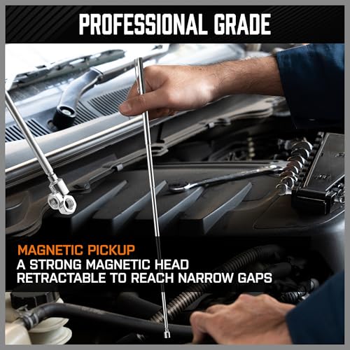 HORUSDY 4-PIECE Telescoping Magnetic Pickup Tools Set - Extendable Magnetic Pick Up Tools,Flexible Bendable Spring Magnet Stick - style: 4-PIECE Magnetic Pickup Tools Set