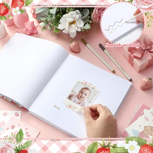 Strawberry Baby Shower Guest Book with 2 Markers - style: Strawberry