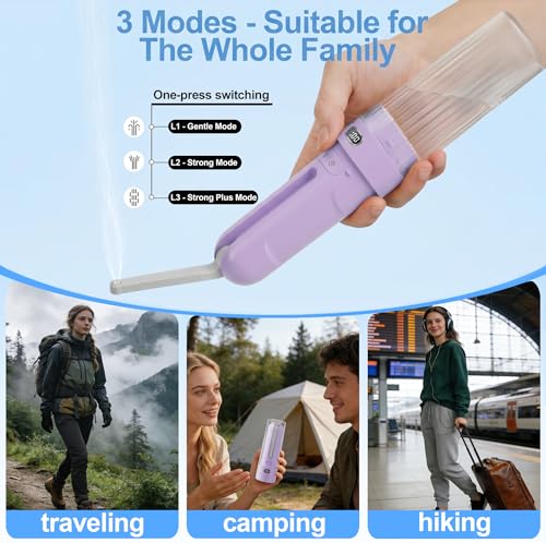 Electric Portable Bidet Toilet Aids Wiper Tool Set, Purple - color: Purple