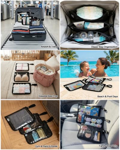 babygoal TSA Approved Black Clear Travel Organizer Bags 3 Pack - color: Black