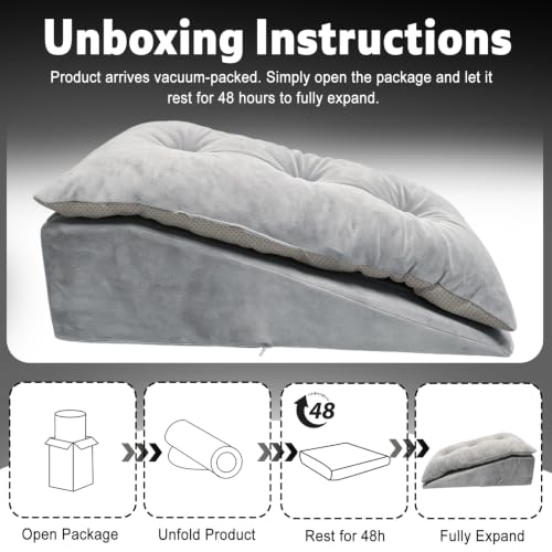Leg Elevation Pillows for After Surgery, Height-Adjustable Knee Replacement Recovery Wedge Pillow for Single Leg with Removable Thick Soft Cushion for Hip Ankle Knee Relief Keep Leg Straight